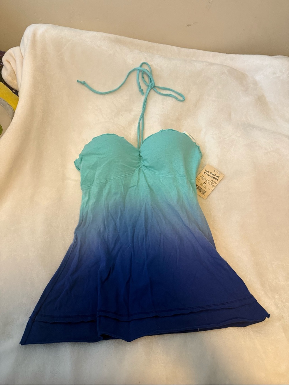 lei Ombre Halter Camisole halter  Top - Aqua to Blue